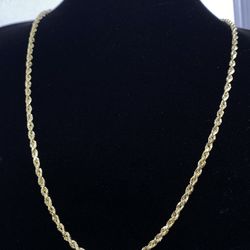 $900 Yellow Gold Hollow Rope Chain Necklace 