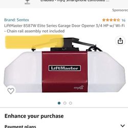 Lift Master 8587 With 7’ I-Beam Chain Rail New In Box With 7’ Chain Rail