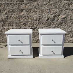 White Bedroom Nightstands Set 