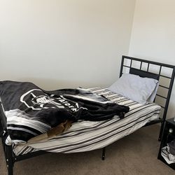 Twin Metal Black Bed Frame  With Mattress