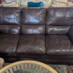 Brown Leather Sofa