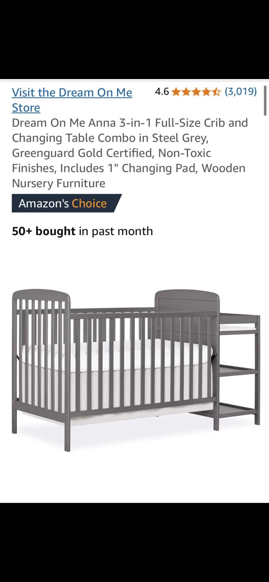 Infant/ Baby Crib And Changing Station