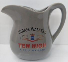 Vintage Hiram Walker's Bourbon Pitcher Advertising Barware USA