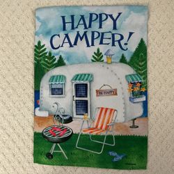 Happy Camper flag 12x17 5/8”
