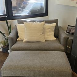 Crate And Barrel Chairs And Storage Ottoman