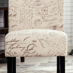 Accent Chair With Script Pattern