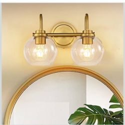 Gold Bathroom Light Fixtures 2 Light Vanity Lights Over Mirror