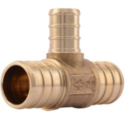 Apollo Retail 3/4 In. x 3/4 In. x 1/2 In. Barb Brass Reducing PEX-A Tee 