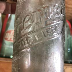 Antique soda bottle collection