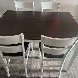 Grey & White Dining Table With Chairs