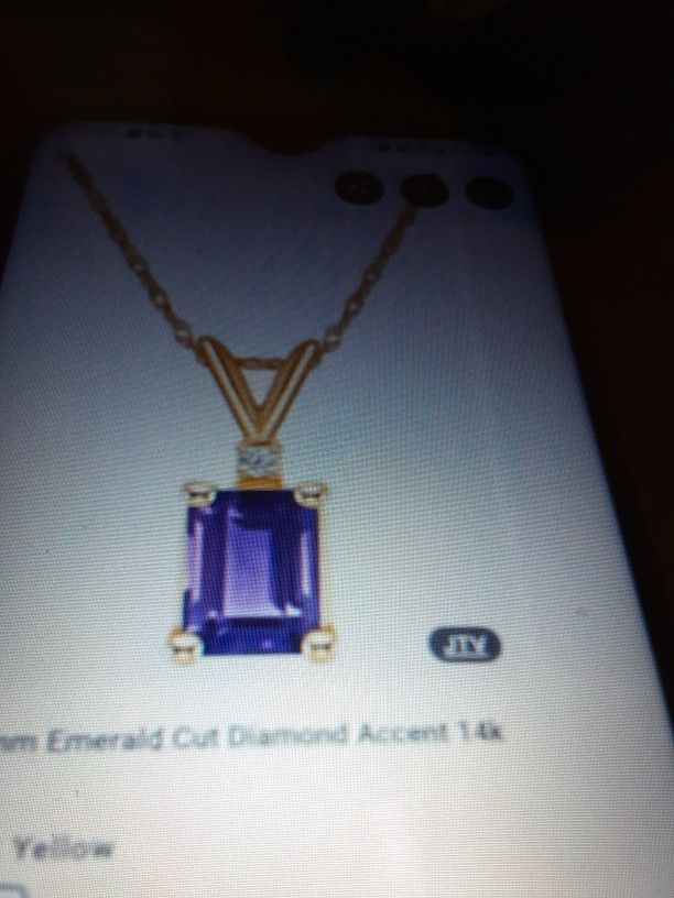 14 Karat Gold With Amethyst With Diamond Pendant