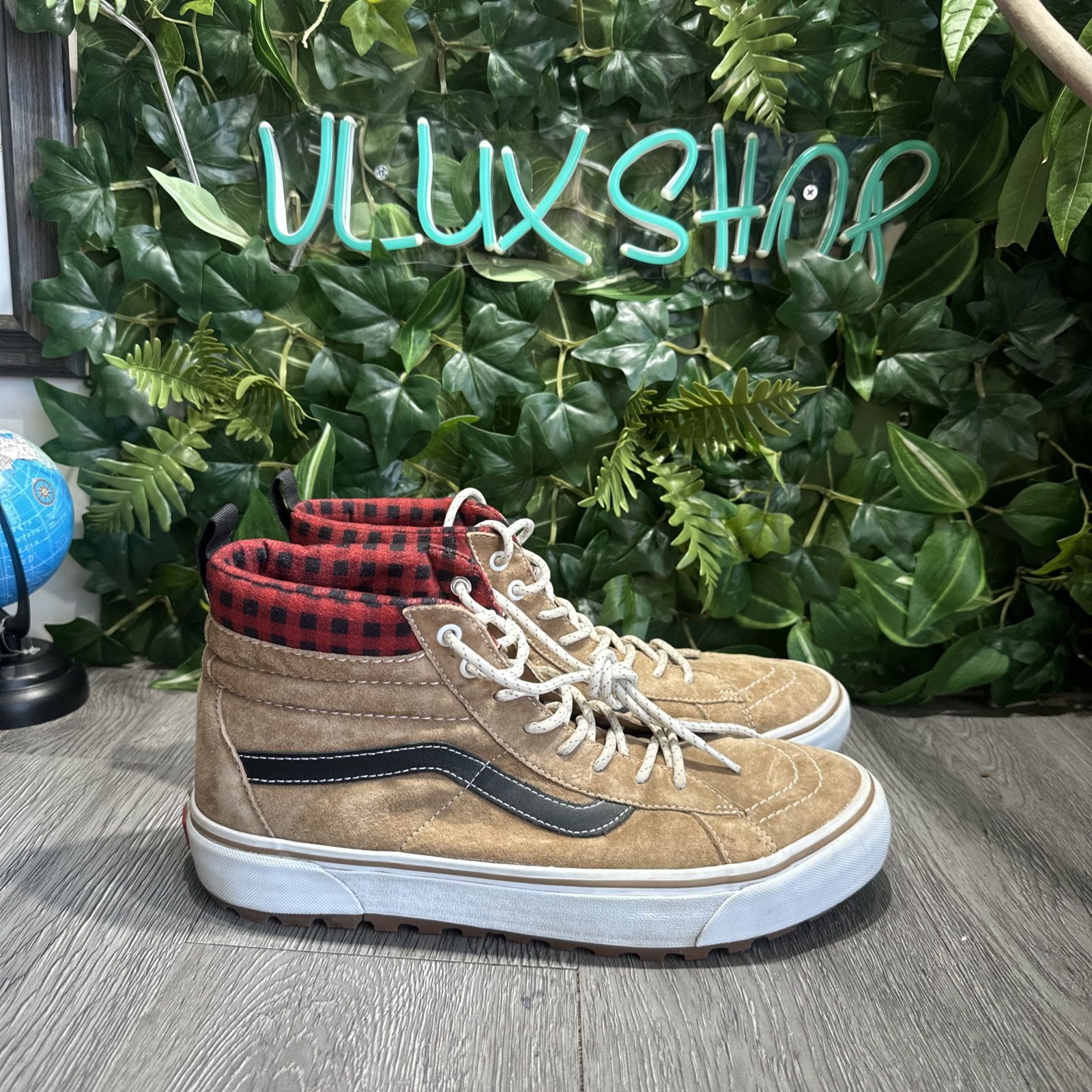 Vans Sk8-Hi MTE-1 Waterproof Hiking Boot Shoe Plaid Brown Mens Size 11