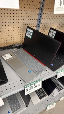HP Laptop Silver and Red