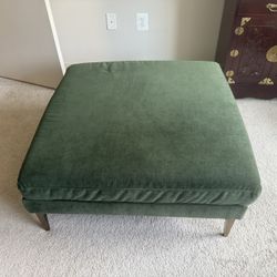 Green Velvet Ottoman 