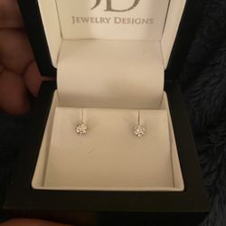 .41 Total C Weight Diamond Stud Earrings 
