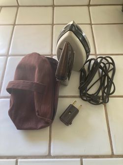 GE Travel Steam Iron with Folding Handle and Dual Voltage