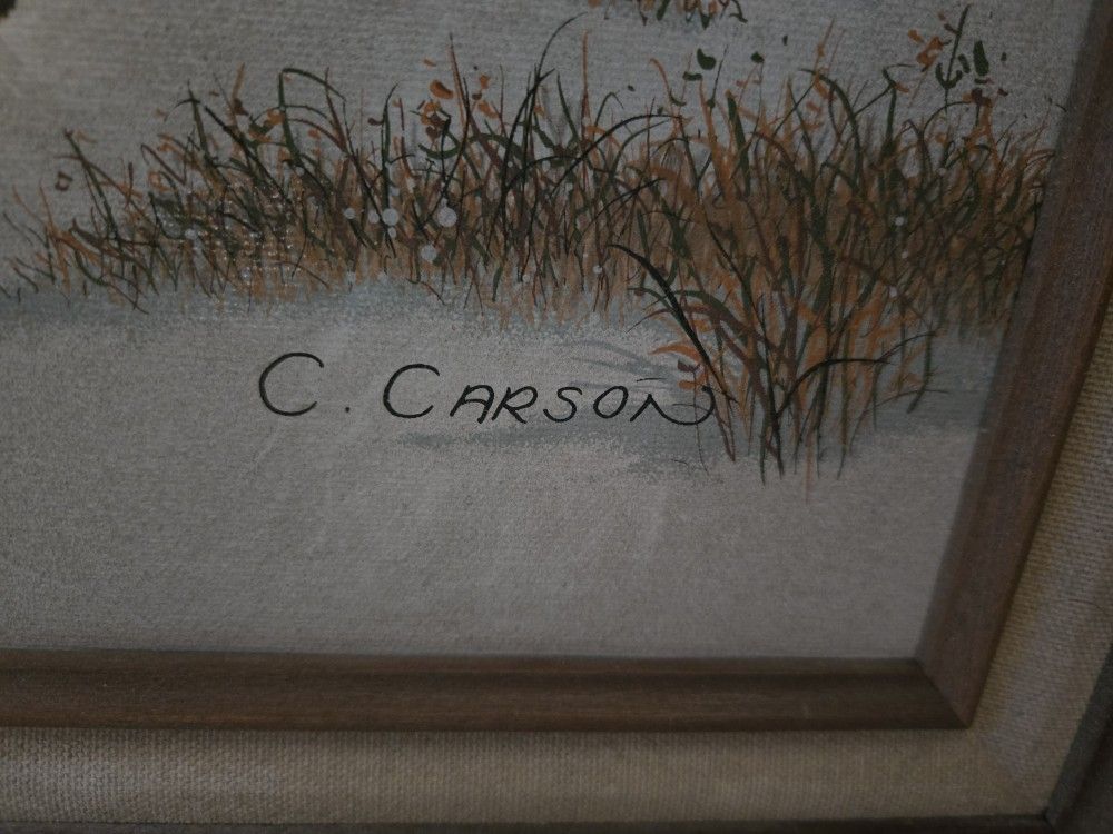 Framed C CARSON print With Morton salt Advertising
