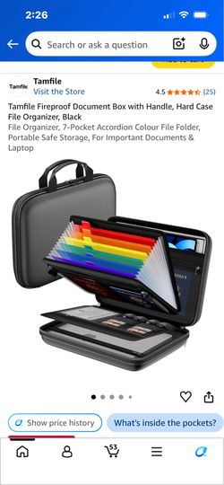 Tamfile Fireproof Document Box with Handle