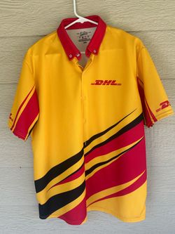 Fast Eddie DHL Racing Team Performance Button Down Shirt Men's Large
