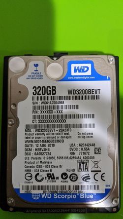 Laptop Hard Drives, 320gb & 500gb with portable enclosure