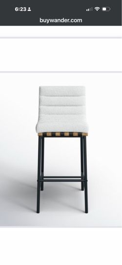 Wander Boucle Bar Stool Black Metal Frame