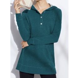 Cabi Sz Small No Sweat Hoodie Teal Tunic - Kangaroo Front Pocket, Terry, Sweatshirt