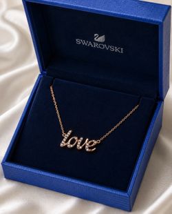 Swarovski Emotion Love Necklace Rose Gold Plated Crystal Pavé (contact info removed) Authentic