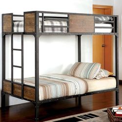 Brand New Black Industrial Style Twin Bunk Bed