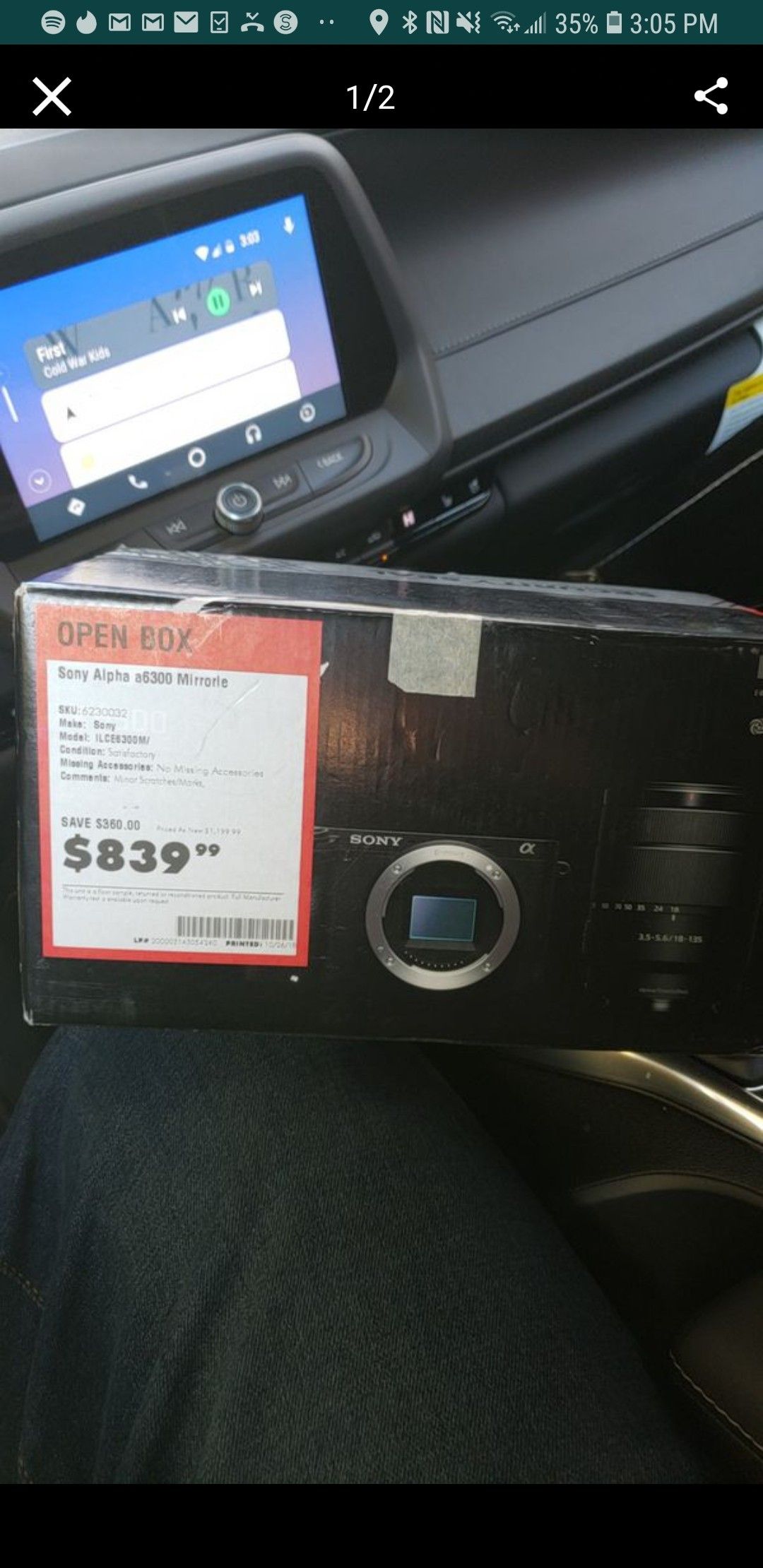 Sony camera open box resale