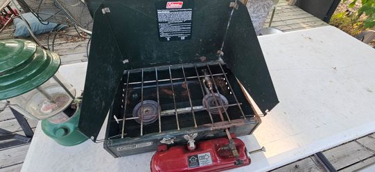 Coleman antique stove and lantern