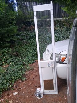 Cat or dog door with collar