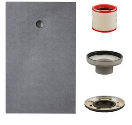Watershield Shower System 36 in. x 60 in. Waterproof Shower Pan with Off-Center Drain (Drain Assembly Included)