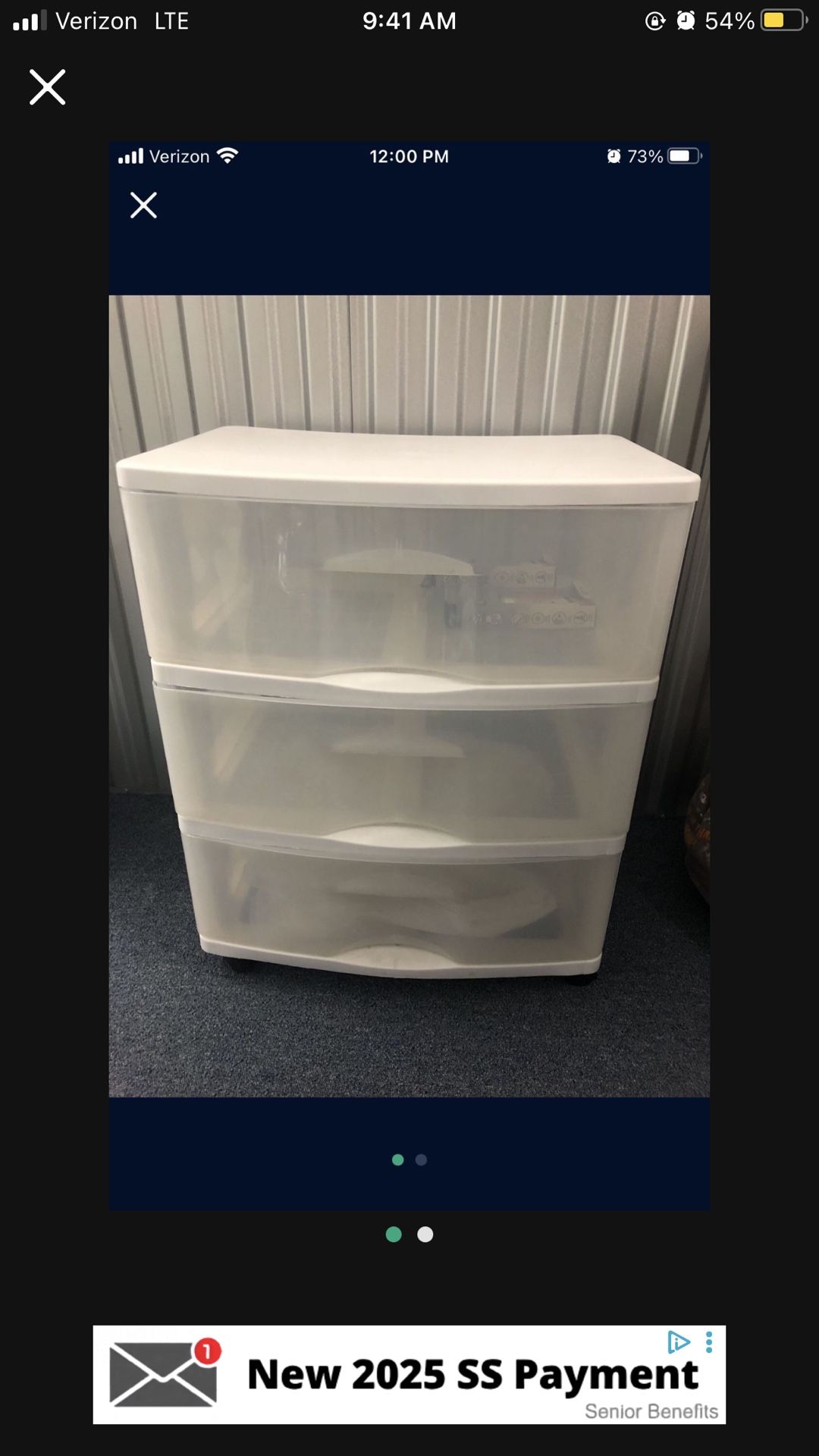 Sterilite Wide 3 Drawer Cart Wheels Dorm Closet Storage