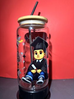 Graduation Theme, 16oz Glass Cup