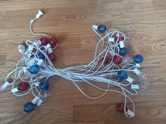 25 ct Patriotic LED G40 Red White and Blue Christmas Lights