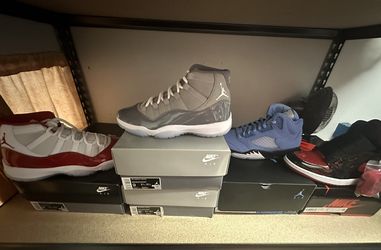 Jordan 11 cool grey and cherry Jordan 5 UNC Jordan 1 patent bred