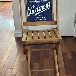 1920s Piedmont Cigarette Wooden Folding Chair by Simmons Co.