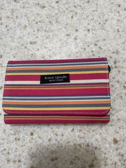 Kate Spade Tri-Fold Striped Multicolored Wallet