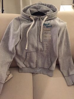 Aeropostale light grey zipper hoodie sweater