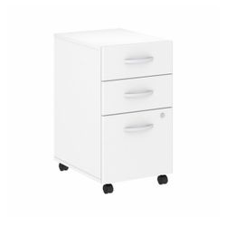 Studio C 3 Drawer Mobile File Cabinet in White