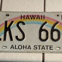 LKS 666 Hawaii License Plate (REAL!)