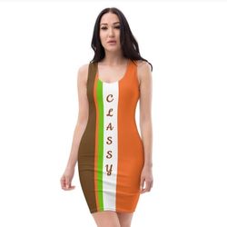 Orange And Brown Cut & Sew Designer Dress