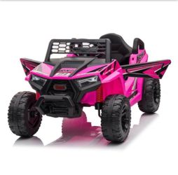 12-Volt Kids Ride On UTV Electric Car Battery Powered Vehicle with Music and LED Lights, Pink