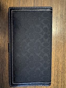 Coach Vintage Signature C Canvas and Leather Checkbook Cover