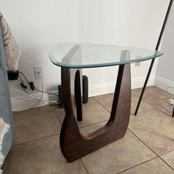 Mid-Century Modern Glass Side Table (Noguchi-Style) – Matching Set Available