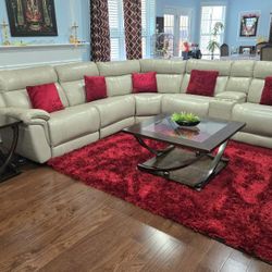 Top Grain White Sectional Sofa
