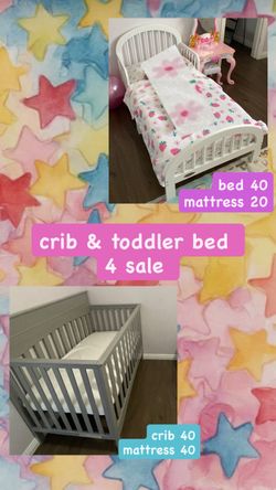 Crib & Toddler Bed w Mattress