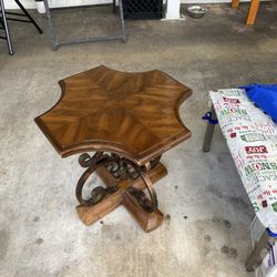 Antique Wood Side Table 