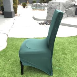 Emerald green chair covered