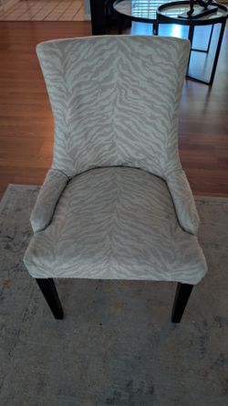 Neutral zebra print chair